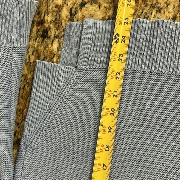 Kinross Garter Funnel Neck Long Sleeve Pullover Sweater In Blue Size L - Picture 9 of 9